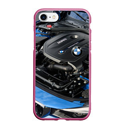 Чехол iPhone 7/8 матовый BMW Engine Twin Power Turbo, цвет: 3D-малиновый