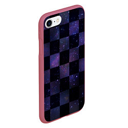 Чехол iPhone 7/8 матовый Space Neon Chessboard, цвет: 3D-малиновый — фото 2