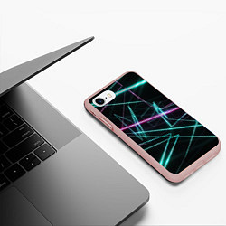 Чехол iPhone 7/8 матовый Лазерная композиция, цвет: 3D-светло-розовый — фото 2