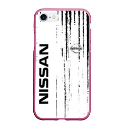 Чехол iPhone 7/8 матовый Nissan ниссан,, цвет: 3D-малиновый