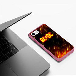 Чехол iPhone 7/8 матовый ACDC Neon, цвет: 3D-малиновый — фото 2