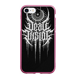 Чехол iPhone 7/8 матовый DEAD INSIDE, Сороконожка, цвет: 3D-малиновый