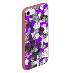 Чехол iPhone 7/8 матовый Абстрактные фиалочки, цвет: 3D-малиновый — фото 2