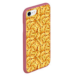 Чехол iPhone 7/8 матовый Золотые Биткоины, цвет: 3D-малиновый — фото 2