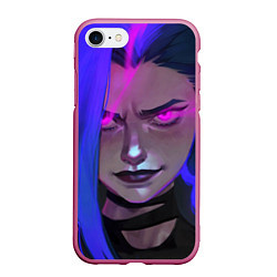 Чехол iPhone 7/8 матовый League Of Legends Arcane ДЖИНКС Jinx Powder, цвет: 3D-малиновый