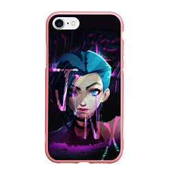 Чехол iPhone 7/8 матовый League Of Legends Jinx neon, цвет: 3D-баблгам