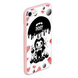 Чехол iPhone 7/8 матовый BOMB LOVE BENDY AND THE INK MACHINE, цвет: 3D-светло-розовый — фото 2