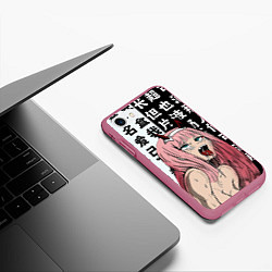 Чехол iPhone 7/8 матовый AHEGAO ZERO TWO Зеро ту ахегао, цвет: 3D-малиновый — фото 2