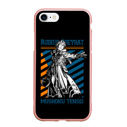 Чехол iPhone 7/8 матовый Rudeus Greyrat - Mushoku Tensei, цвет: 3D-светло-розовый