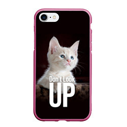 Чехол iPhone 7/8 матовый Kitten, dont look up!, цвет: 3D-малиновый