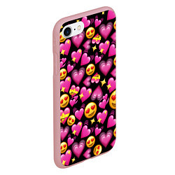 Чехол iPhone 7/8 матовый Эмодзи сердечки, цвет: 3D-баблгам — фото 2