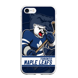 Чехол iPhone 7/8 матовый Торонто Мейпл Лифс, Toronto Maple Leafs Маскот, цвет: 3D-белый