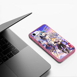 Чехол iPhone 7/8 матовый Genshin Impact - Арка Инадзумы, цвет: 3D-малиновый — фото 2