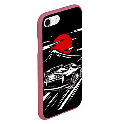 Чехол iPhone 7/8 матовый TOYOTA SUPRA Под Луной, цвет: 3D-малиновый — фото 2