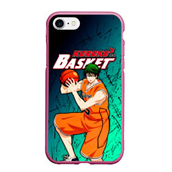 Чехол iPhone 7/8 матовый Kuroko no Basuke, Midorima Shintaro Шинтаро Мидори, цвет: 3D-малиновый