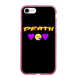 Чехол iPhone 7/8 матовый Смерть сердечки, цвет: 3D-малиновый
