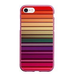 Чехол iPhone 7/8 матовый CUBER RAINBOW, цвет: 3D-малиновый