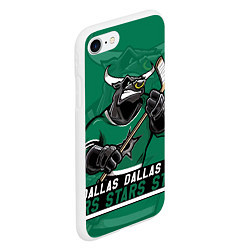 Чехол iPhone 7/8 матовый Dallas Stars, Даллас Старз, цвет: 3D-белый — фото 2