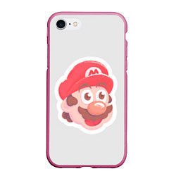 Чехол iPhone 7/8 матовый Марио art, цвет: 3D-малиновый