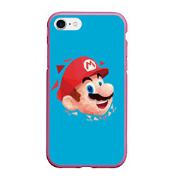 Чехол iPhone 7/8 матовый Mario арт, цвет: 3D-малиновый
