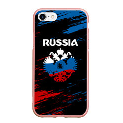 Чехол iPhone 7/8 матовый Russia Герб в стиле, цвет: 3D-светло-розовый