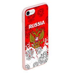 Чехол iPhone 7/8 матовый Russia Паттерн Гербов, цвет: 3D-светло-розовый — фото 2