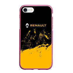 Чехол iPhone 7/8 матовый Renault гранж, цвет: 3D-малиновый