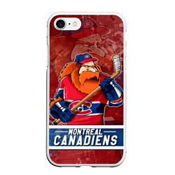 Чехол iPhone 7/8 матовый Монреаль Канадиенс, Montreal Canadiens Маскот, цвет: 3D-белый