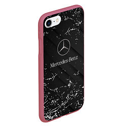 Чехол iPhone 7/8 матовый Mercedes-Benz штрихи black, цвет: 3D-малиновый — фото 2