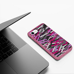 Чехол iPhone 7/8 матовый Розовый камуфляж ЯЖМАТЬ, цвет: 3D-малиновый — фото 2