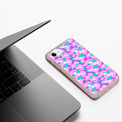 Чехол iPhone 7/8 матовый Волшебные Грибы - психоделика, цвет: 3D-светло-розовый — фото 2