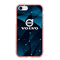 Чехол iPhone 7/8 матовый Volvo - Geometry, цвет: 3D-светло-розовый