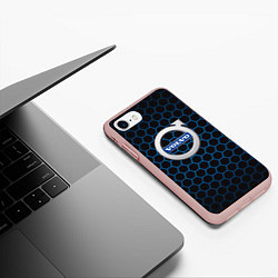 Чехол iPhone 7/8 матовый Volvo Соты, цвет: 3D-светло-розовый — фото 2