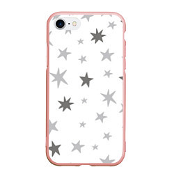 Чехол iPhone 7/8 матовый Звездочкиstars, цвет: 3D-светло-розовый