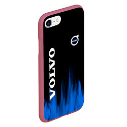Чехол iPhone 7/8 матовый Volvo синий огонь, цвет: 3D-малиновый — фото 2