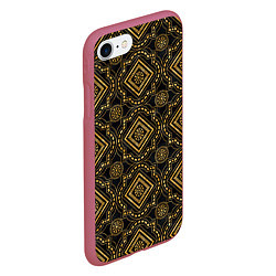 Чехол iPhone 7/8 матовый Versace classic pattern, цвет: 3D-малиновый — фото 2