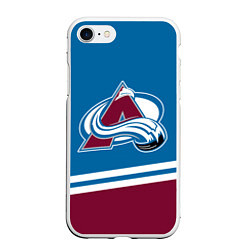 Чехол iPhone 7/8 матовый Colorado Avalanche, Колорадо Эвеланш, цвет: 3D-белый