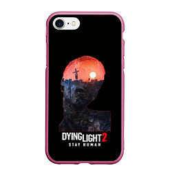 Чехол iPhone 7/8 матовый Dying Light Stay Human, цвет: 3D-малиновый