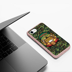 Чехол iPhone 7/8 матовый Генерал Пивные Войска, цвет: 3D-светло-розовый — фото 2