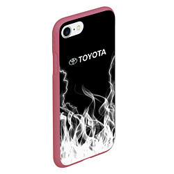 Чехол iPhone 7/8 матовый Toyota Молния с огнем, цвет: 3D-малиновый — фото 2