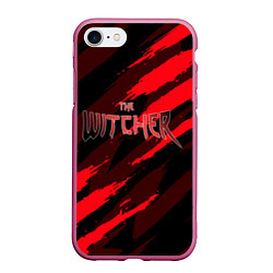 Чехол iPhone 7/8 матовый The Witcher ГЕЙМЕРА супер игра, цвет: 3D-малиновый