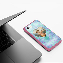 Чехол iPhone 7/8 матовый Купидон - 14 февраля, цвет: 3D-малиновый — фото 2