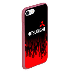 Чехол iPhone 7/8 матовый Mitsubishi Огонь, цвет: 3D-малиновый — фото 2
