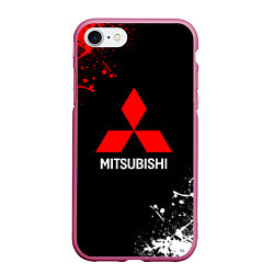 Чехол iPhone 7/8 матовый Mitsubishi брызги красок, цвет: 3D-малиновый