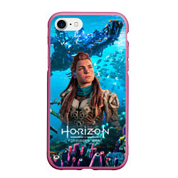 Чехол iPhone 7/8 матовый Элой Horizont Forbidden West, цвет: 3D-малиновый