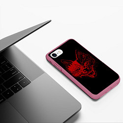 Чехол iPhone 7/8 матовый КРАСНЫЙ ВОЛК ВЕКТОР, цвет: 3D-малиновый — фото 2
