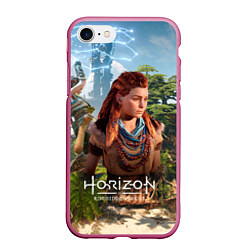 Чехол iPhone 7/8 матовый Элой Horizon Forbidden West, цвет: 3D-малиновый