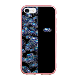 Чехол iPhone 7/8 матовый SUBARU HALF PATTERN LOGO, цвет: 3D-баблгам