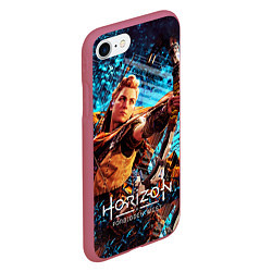 Чехол iPhone 7/8 матовый Horizon Forbidden West - Элой арт, цвет: 3D-малиновый — фото 2