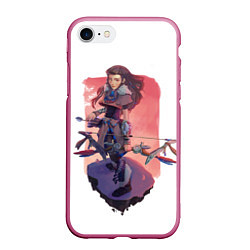 Чехол iPhone 7/8 матовый Aloy Forbidden West, цвет: 3D-малиновый